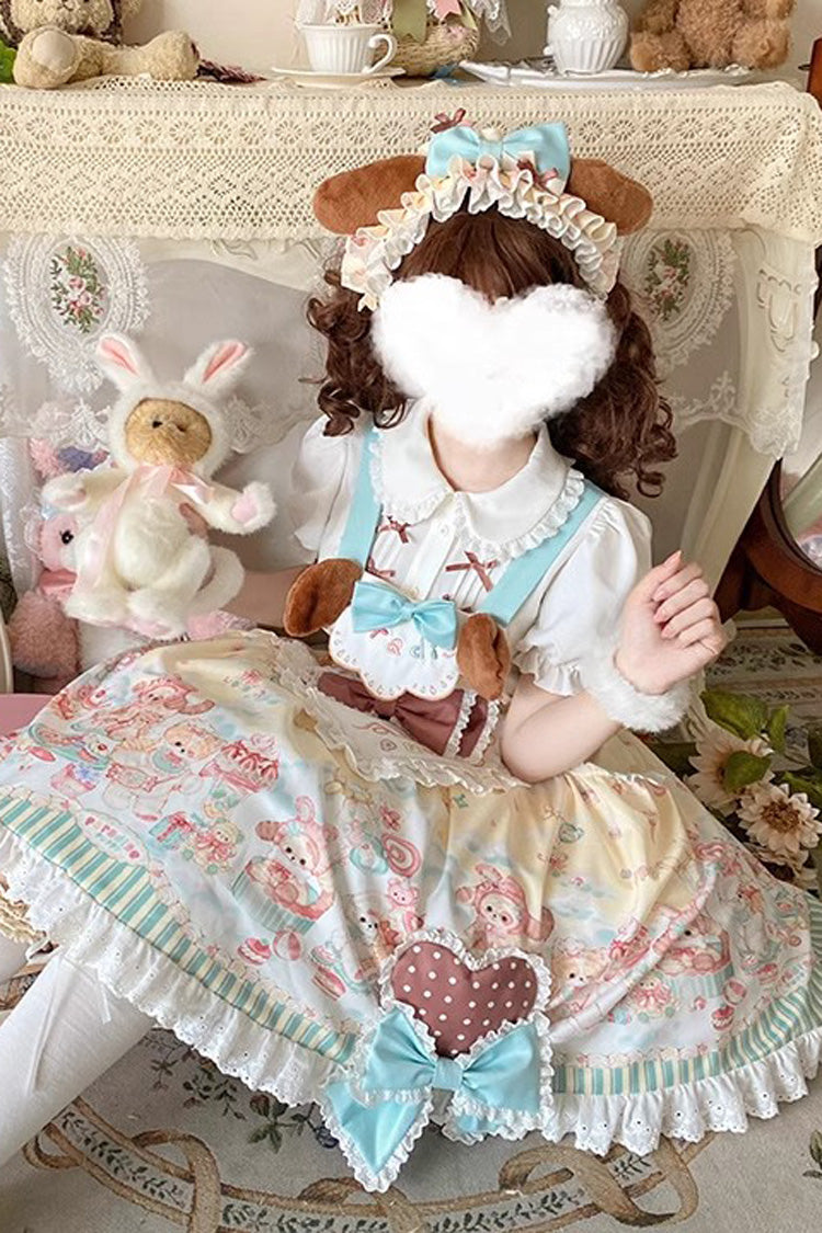 Sweet Lolita Dress - Sweet Pet Paradise, Multi-Color, Printed, Bow Detail, Ruffled - additional product view 3
