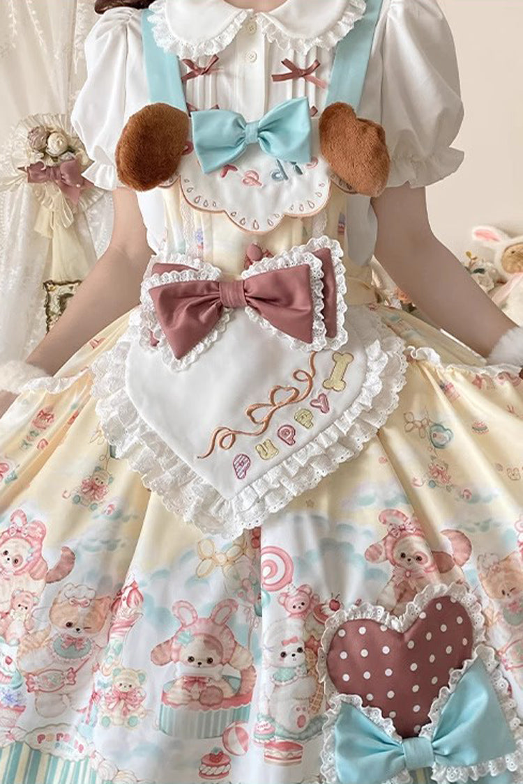 Sweet Lolita Dress - Sweet Pet Paradise, Multi-Color, Printed, Bow Detail, Ruffled - additional product view 5