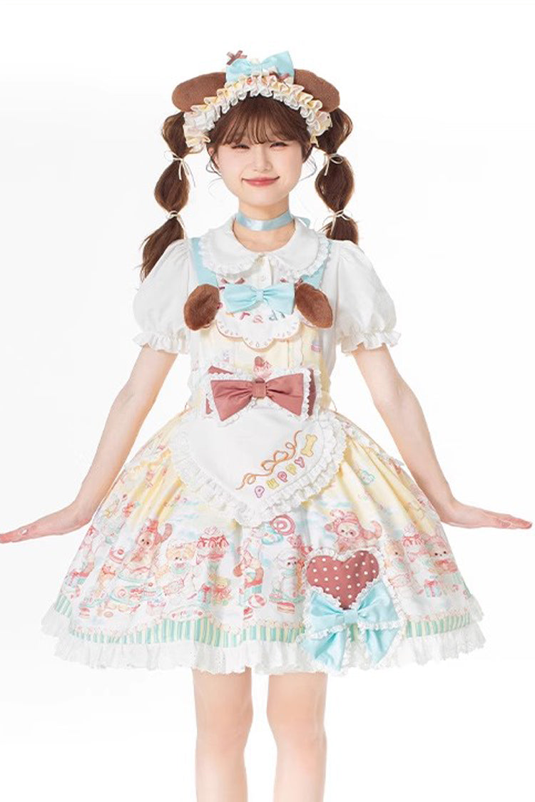 Sweet Lolita Dress - Sweet Pet Paradise, Multi-Color, Printed, Bow Detail, Ruffled - additional product view 7