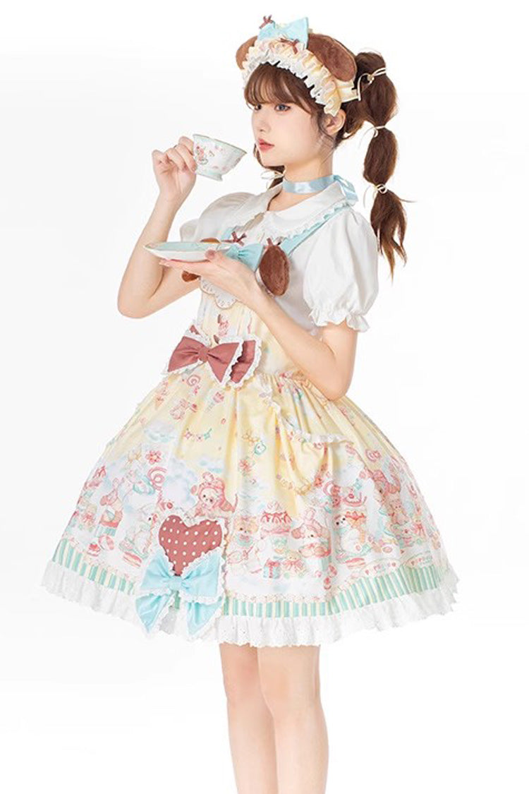 Sweet Lolita Dress - Sweet Pet Paradise, Multi-Color, Printed, Bow Detail, Ruffled - additional product view 8