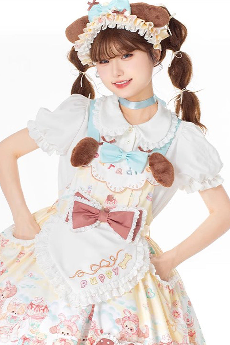 Sweet Lolita Dress - Sweet Pet Paradise, Multi-Color, Printed, Bow Detail, Ruffled - additional product view 10