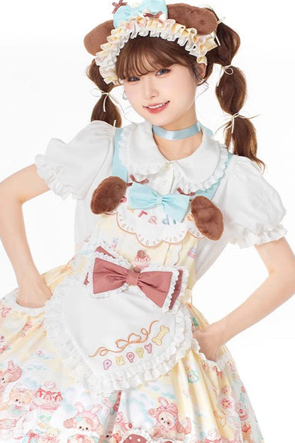 Sweet Lolita Dress - Sweet Pet Paradise, Multi-Color, Printed, Bow Detail, Ruffled - additional product view 10