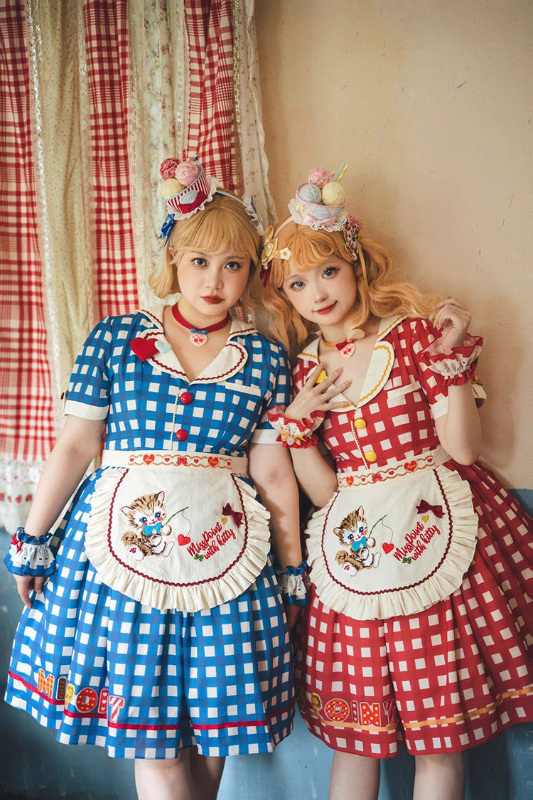 Sweet Lolita Dress - Sweetheart Cat, 3 Colors, Embroidered, Printed - additional product view 4