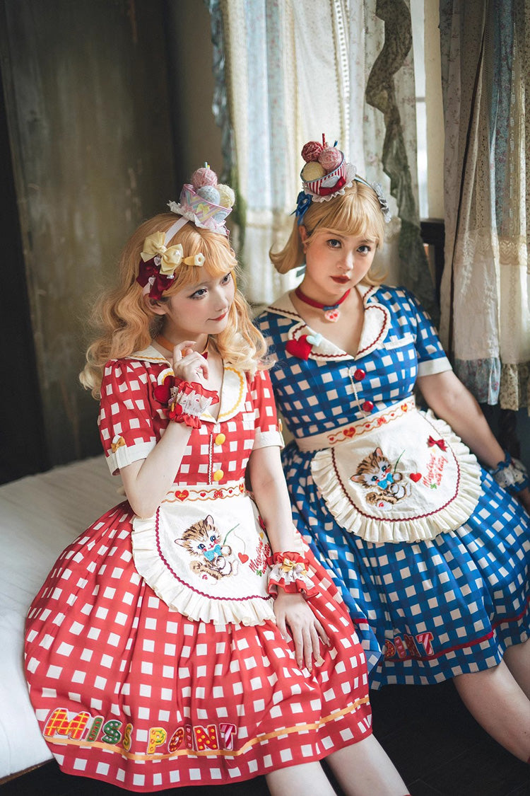Sweet Lolita Dress - Sweetheart Cat, 3 Colors, Embroidered, Printed - additional product view 5