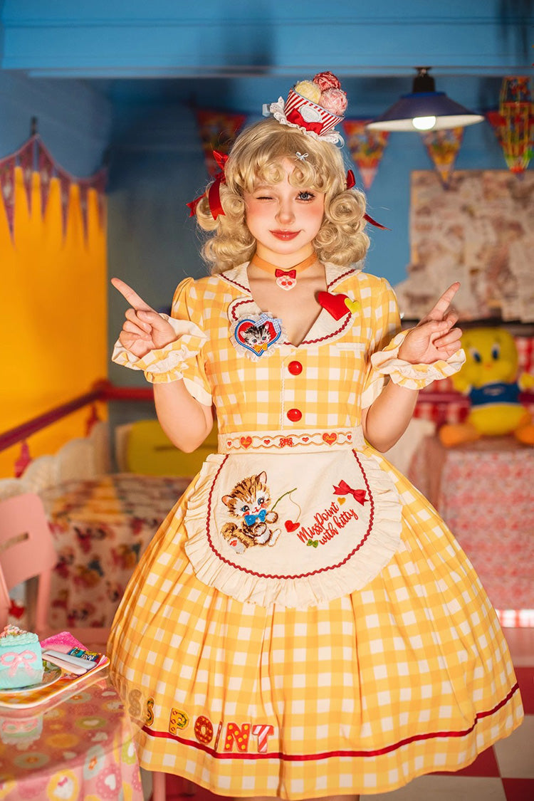 Sweet Lolita Dress - Sweetheart Cat, 3 Colors, Embroidered, Printed - additional product view 13