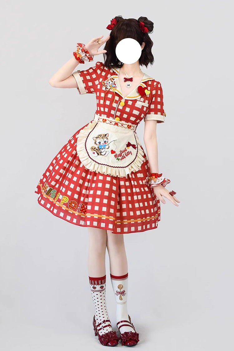 Sweet Lolita Dress - Sweetheart Cat, 3 Colors, Embroidered, Printed - additional product view 14