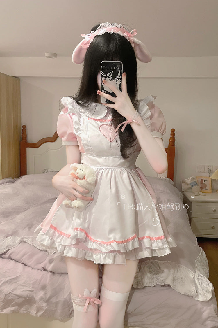 Sweet Lolita Dress - Sweetheart Rabbit Maid, 2 Colors, Plus Size, Ruffled - additional product view 6