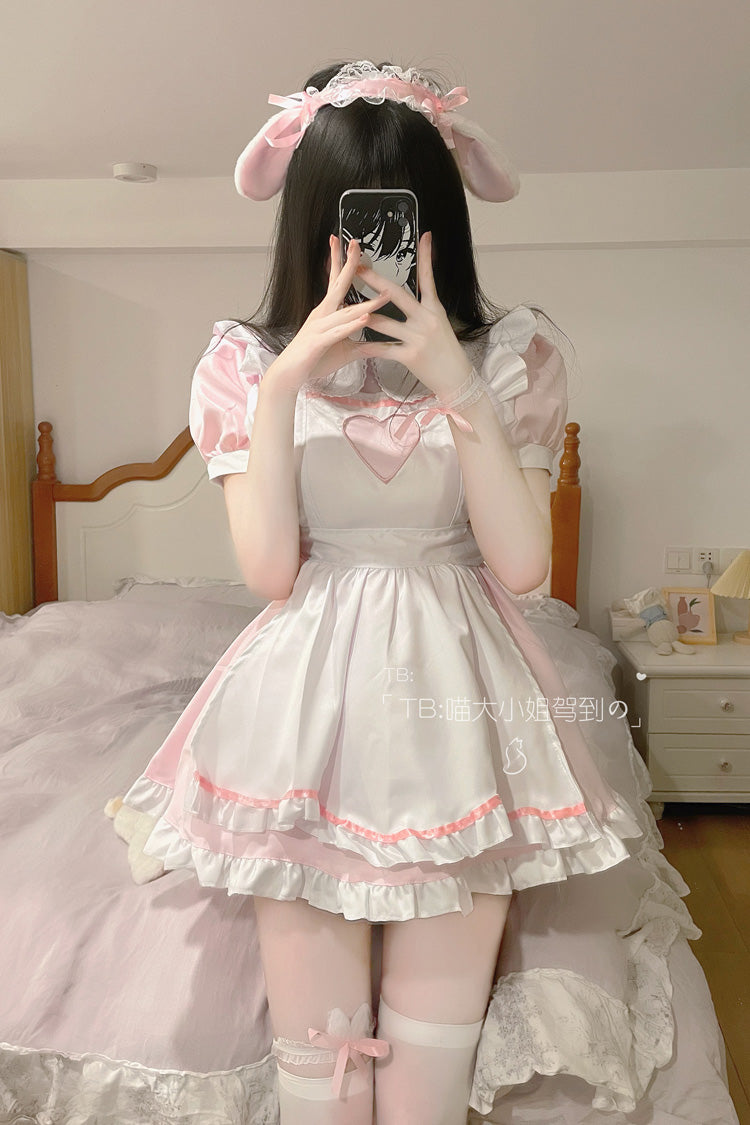 Sweet Lolita Dress - Sweetheart Rabbit Maid, 2 Colors, Plus Size, Ruffled - additional product view 7