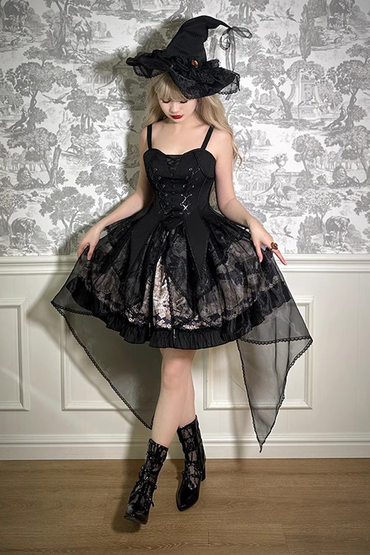 Sweet Lolita Dress - The Mystery Of The Doll Print, 2 Colors, Striped, Ruffled, Printed - additional product view 2