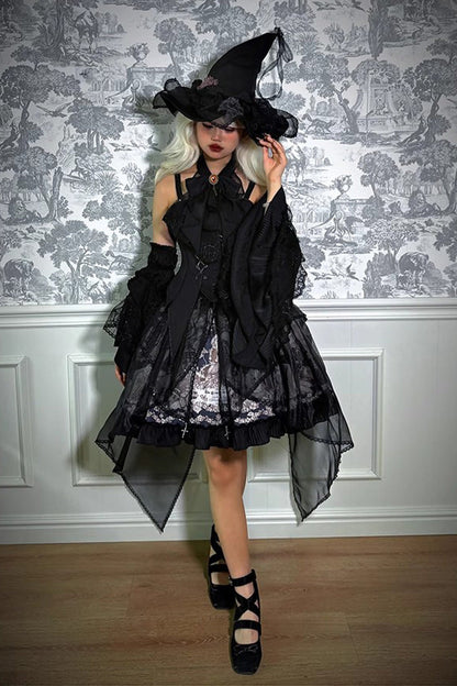 Sweet Lolita Dress - The Mystery Of The Doll Print, 2 Colors, Striped, Ruffled, Printed - additional product view 7