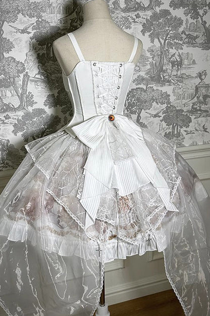 Sweet Lolita Dress - The Mystery Of The Doll Print, 2 Colors, Striped, Ruffled, Printed - additional product view 11