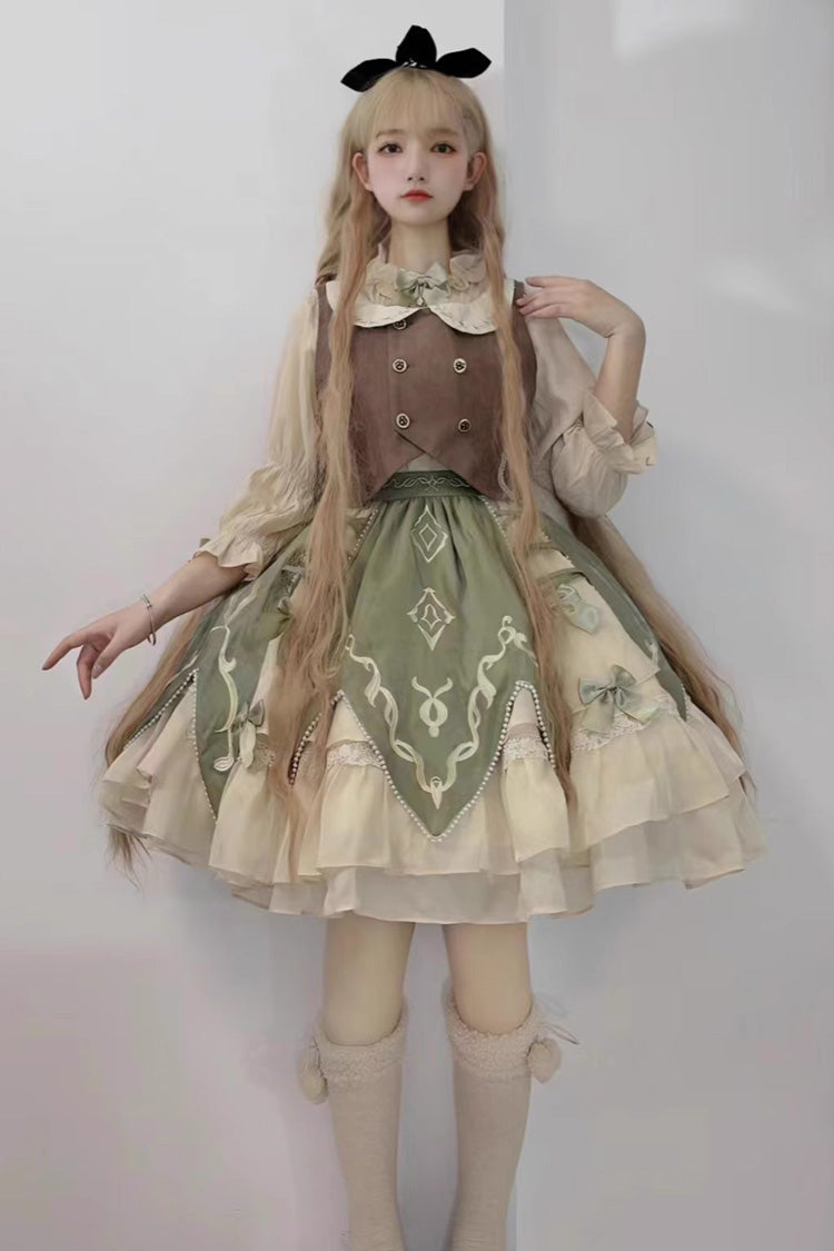 Sweet Lolita Dress - The Wizard Of Oz, Green, Printed, Layered, Bow Detail - additional product view 5