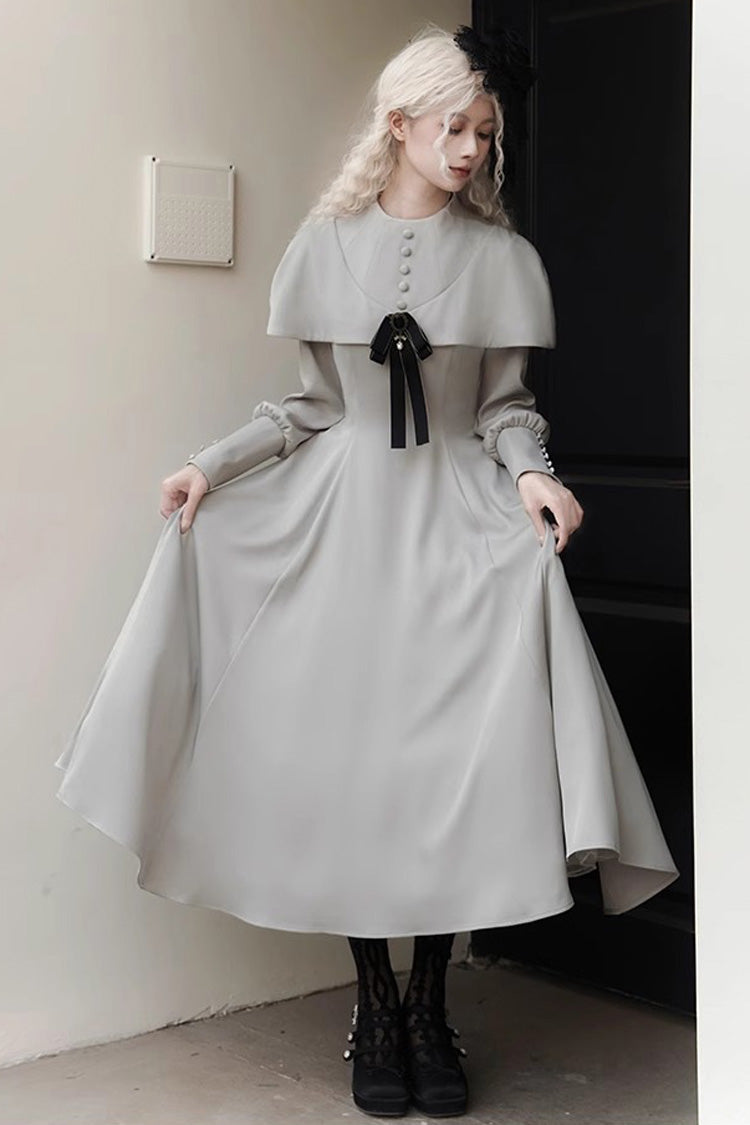 Sweet Lolita Dress - Thirteenth Evening, Gray, Gothic Style, Long Sleeves - additional product view 3