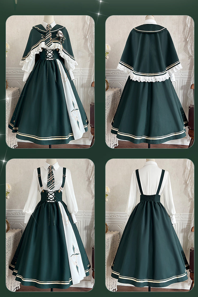 Sweet Lolita Dress - Time Traveler Print, Green, Printed - Kawaii Statement Dress - additional product view 6