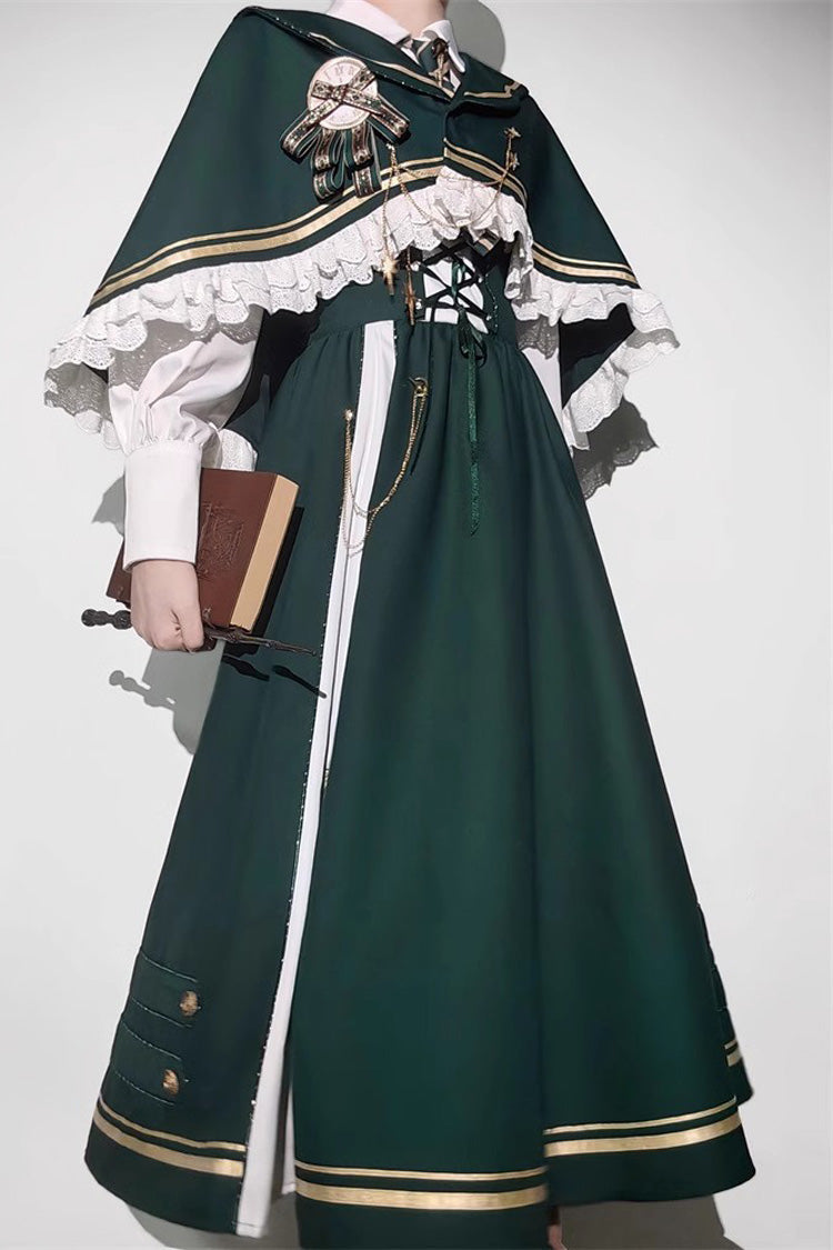 Sweet Lolita Dress - Time Traveler Print, Green, Printed - Kawaii Statement Dress - additional product view 7