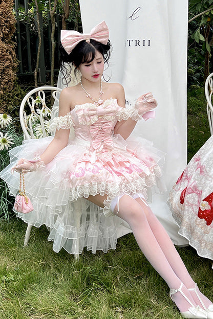 Sweet Lolita Dress - True Love Strawberry, Pink, Bow Detail, Lace Trim, Ruffled - additional product view 9
