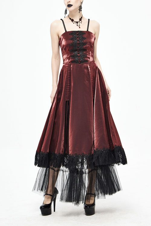 Sweet Lolita Dress - Tube Layered, Red, Detachable Detail, Zipper Detail, Women's Style - main product image