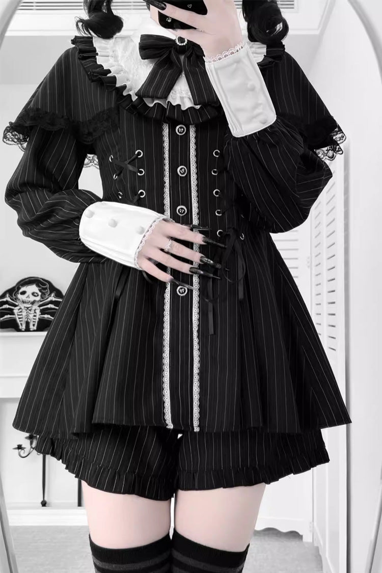 Sweet Lolita Dress - Twilight Reimi, 4 Colors, Plaid, Striped, Lace Trim - additional product view 7