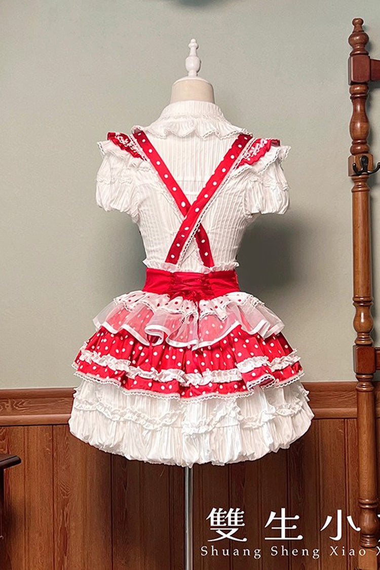 Sweet Lolita Dress - Twin Bears, 2 Colors, Lace Trim, Ruffled, Printed - additional product view 10