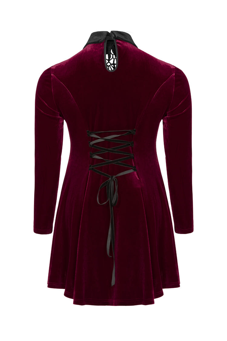 Sweet Lolita Dress - Velvet Front Chest Hollow-out, Red, Plus Size, Buckle Detail - additional product view 7