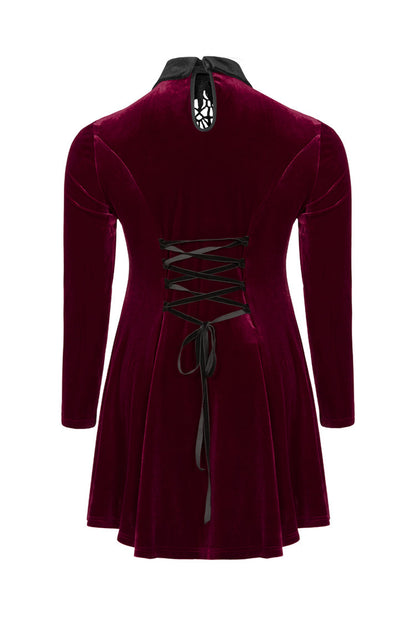 Sweet Lolita Dress - Velvet Front Chest Hollow-out, Red, Plus Size, Buckle Detail - additional product view 7