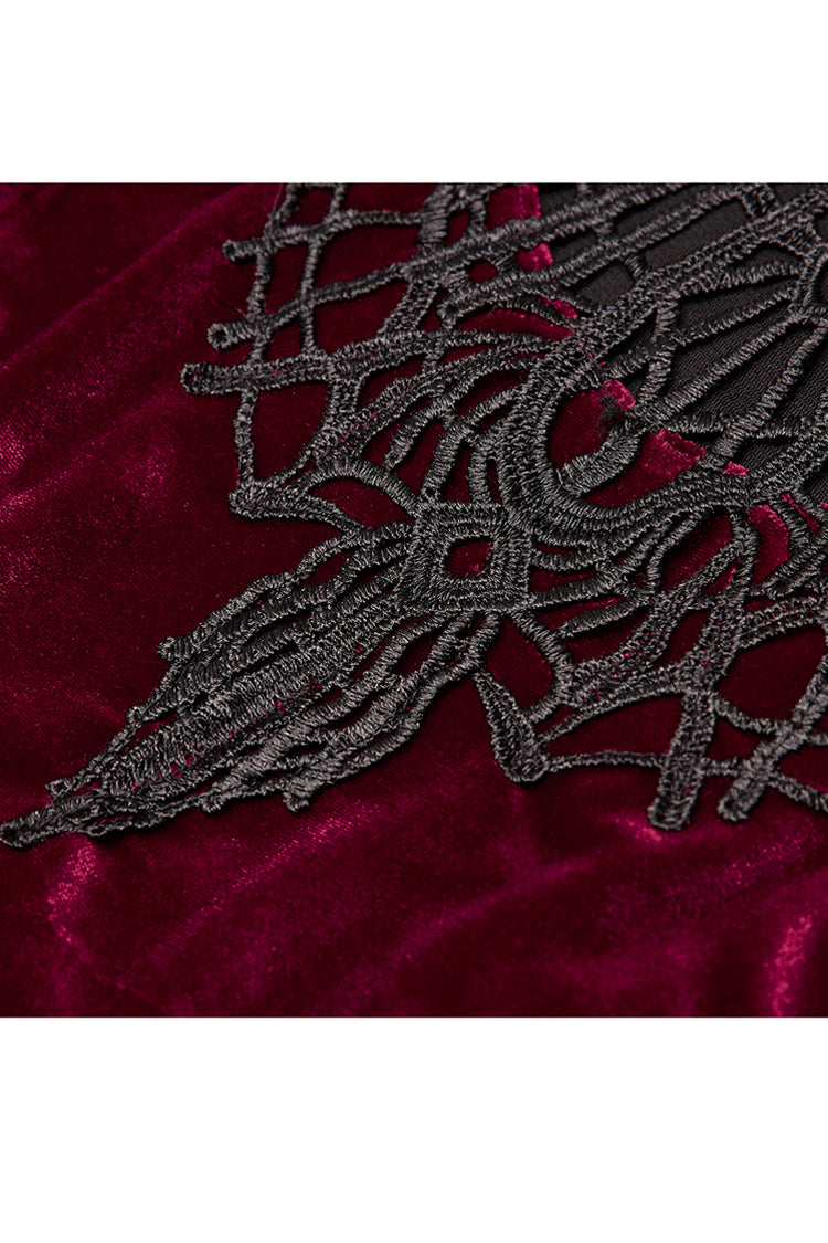 Sweet Lolita Dress - Velvet Front Chest Hollow-out, Red, Plus Size, Buckle Detail - additional product view 9