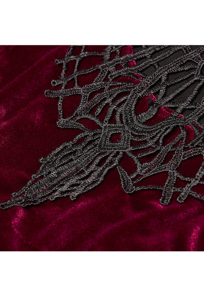 Sweet Lolita Dress - Velvet Front Chest Hollow-out, Red, Plus Size, Buckle Detail - additional product view 9