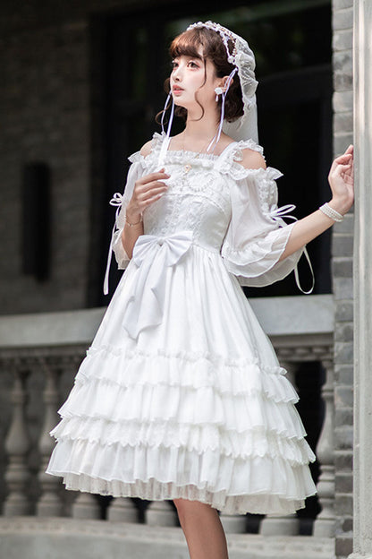 Sweet Lolita Dress - Venus's Kiss, White, Classic Style, Ruffled - additional product view 2