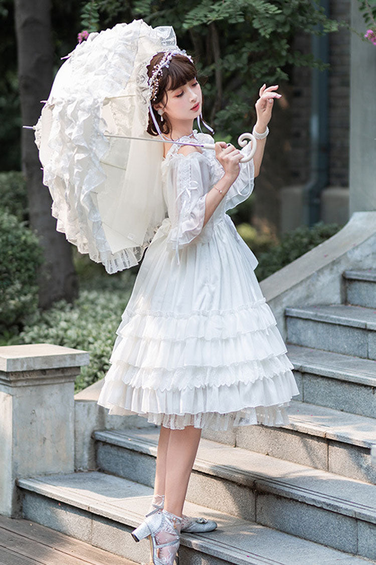 Sweet Lolita Dress - Venus's Kiss, White, Classic Style, Ruffled - additional product view 3