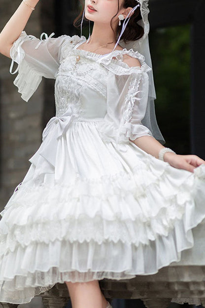 Sweet Lolita Dress - Venus's Kiss, White, Classic Style, Ruffled - main product image