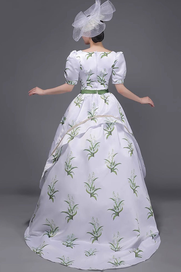 Sweet Lolita Dress - White/green European Court, 2 Colors, Printed, Victorian Style - additional product view 6
