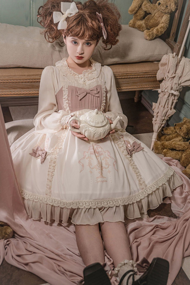 Sweet Lolita Dress - White/pink, 2 Colors, Printed - Lolita Coordinate Dress - additional product view 2