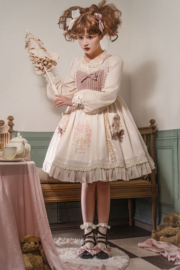Sweet Lolita Dress - White/pink, 2 Colors, Printed - Lolita Coordinate Dress - additional product view 3