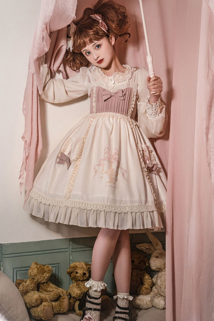 Sweet Lolita Dress - White/pink, 2 Colors, Printed - Lolita Coordinate Dress - additional product view 5