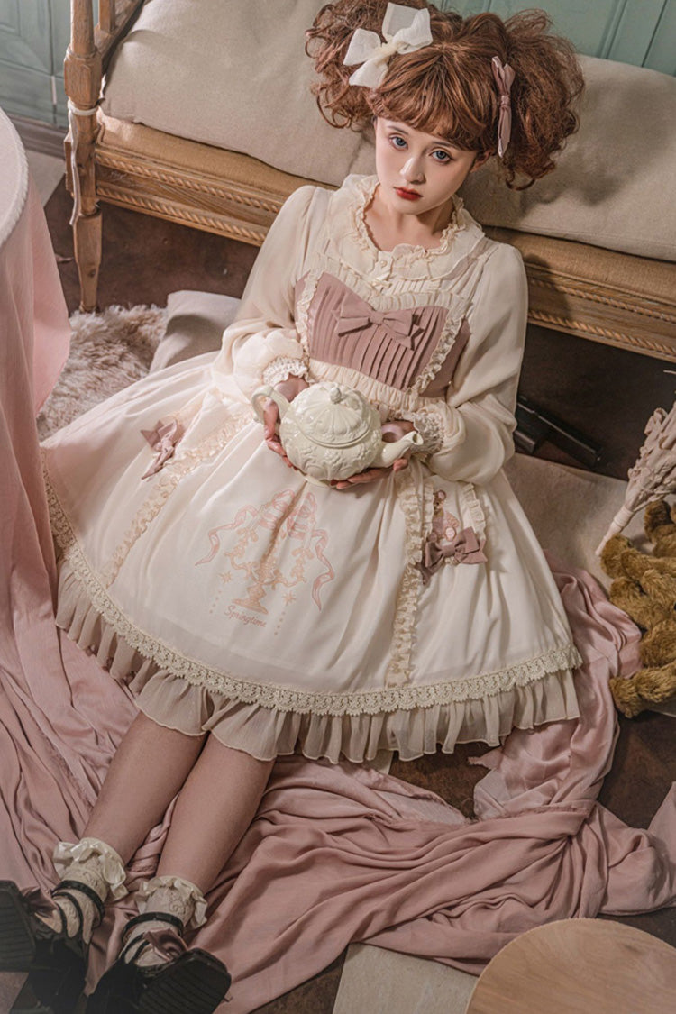 Sweet Lolita Dress - White/pink, 2 Colors, Printed - Lolita Coordinate Dress - additional product view 6