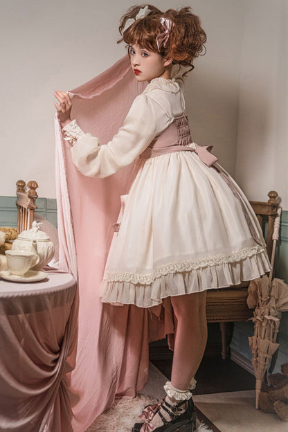 Sweet Lolita Dress - White/pink, 2 Colors, Printed - Lolita Coordinate Dress - additional product view 7