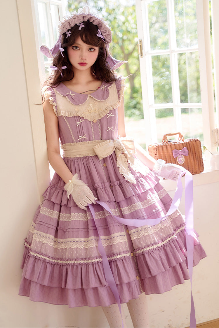 Sweet Lolita Dress - Wind Bell Multi-layered Cardigan, Purple, Lace Trim - additional product view 2