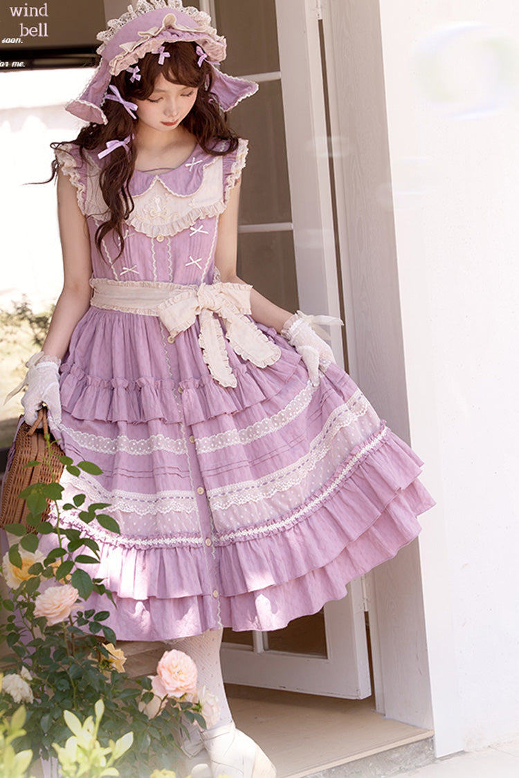 Sweet Lolita Dress - Wind Bell Multi-layered Cardigan, Purple, Lace Trim - additional product view 3