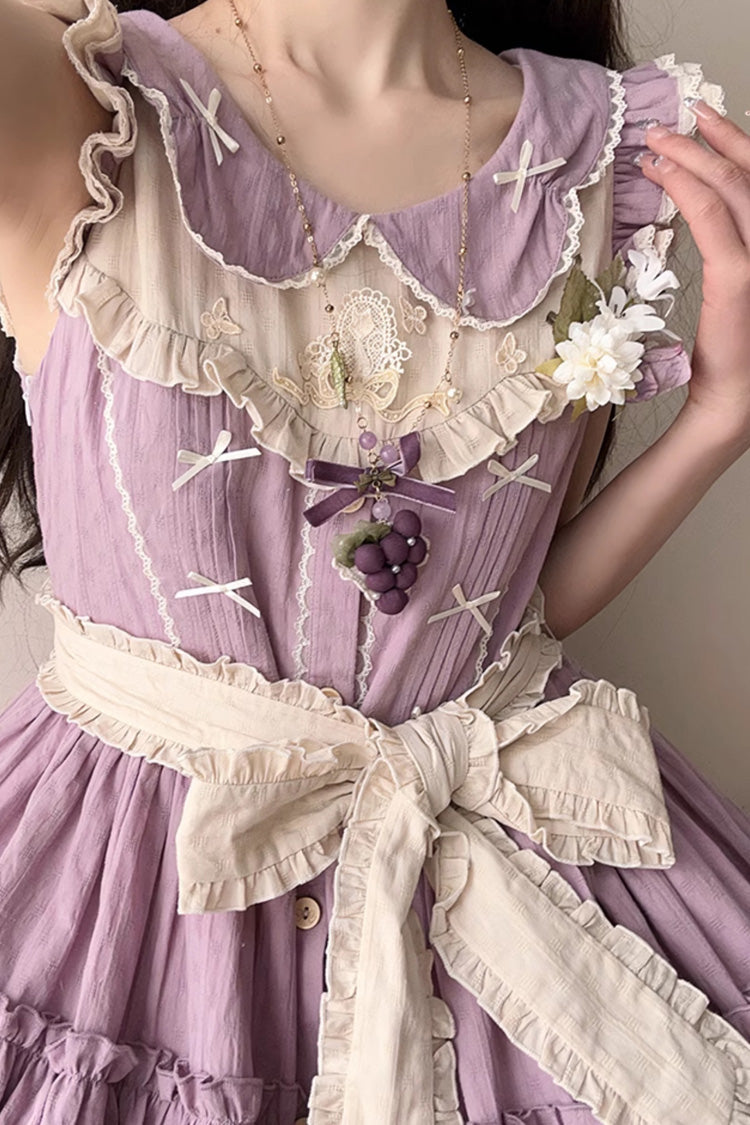 Sweet Lolita Dress - Wind Bell Multi-layered Cardigan, Purple, Lace Trim - additional product view 5