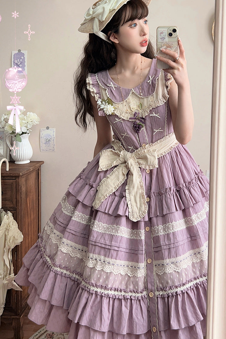 Sweet Lolita Dress - Wind Bell Multi-layered Cardigan, Purple, Lace Trim - additional product view 7