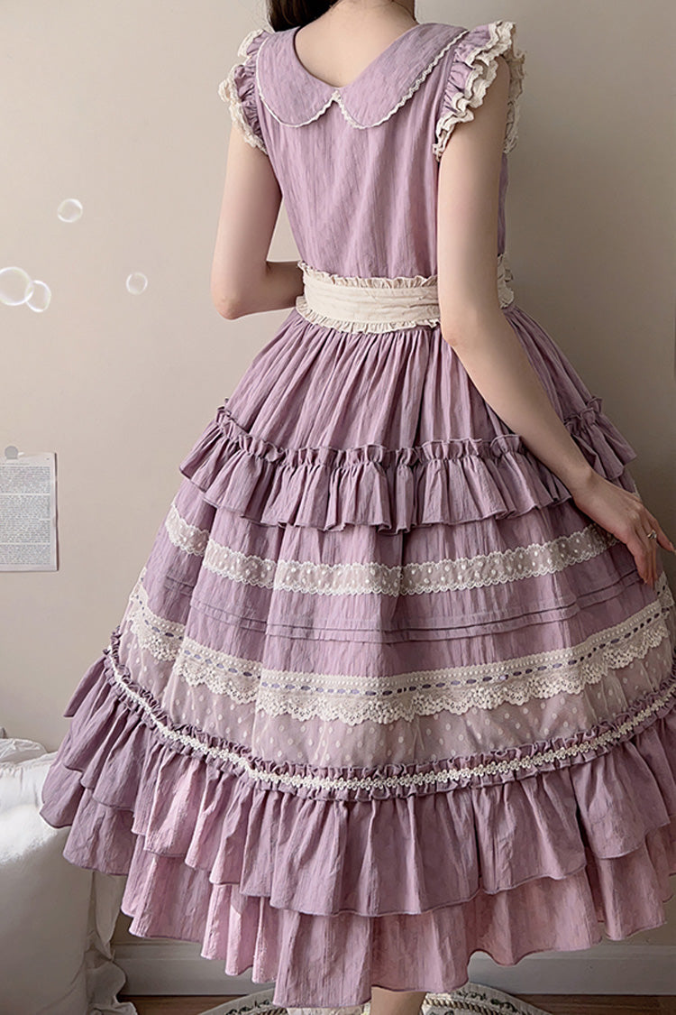 Sweet Lolita Dress - Wind Bell Multi-layered Cardigan, Purple, Lace Trim - additional product view 9