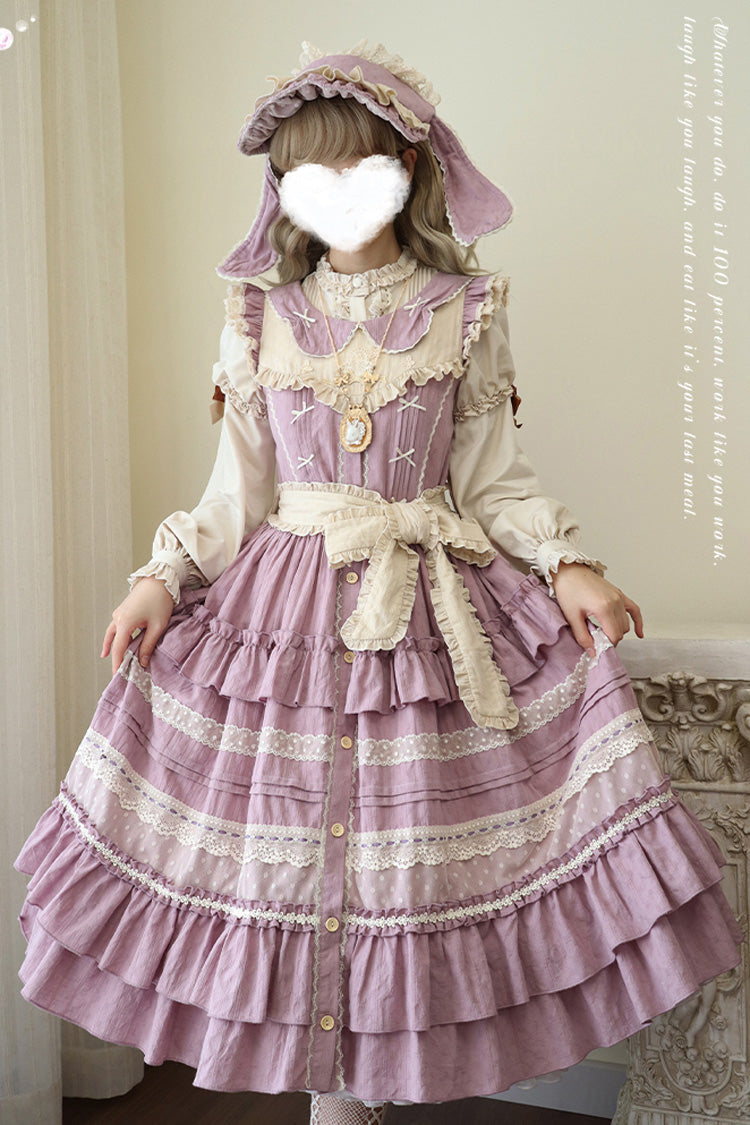 Sweet Lolita Dress - Wind Bell Multi-layered Cardigan, Purple, Lace Trim - additional product view 12