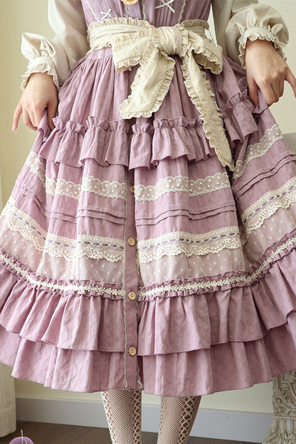 Sweet Lolita Dress - Wind Bell Multi-layered Cardigan, Purple, Lace Trim - additional product view 13