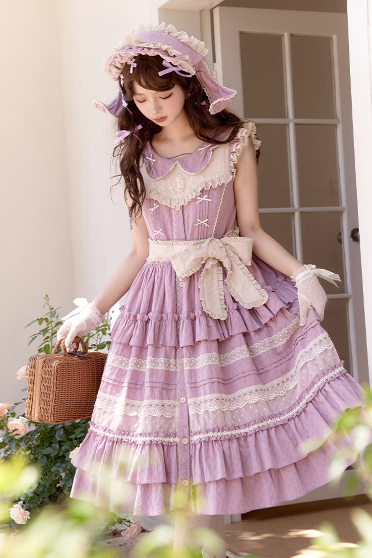 Sweet Lolita Dress - Wind Bell Multi-layered Cardigan, Purple, Lace Trim - main product image
