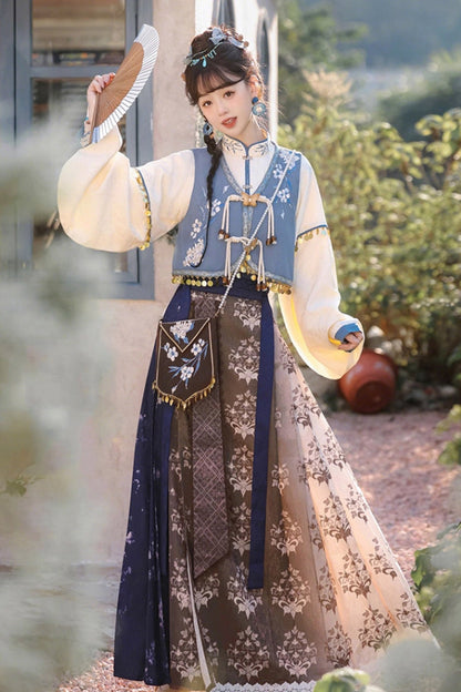 Sweet Lolita Dress - Wind Of The Snowfield, Multi-Color, Stand Collar, Women's Style - additional product view 3
