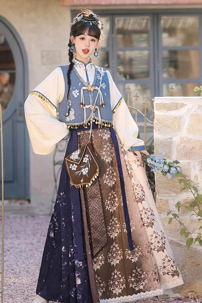 Sweet Lolita Dress - Wind Of The Snowfield, Multi-Color, Stand Collar, Women's Style - additional product view 4