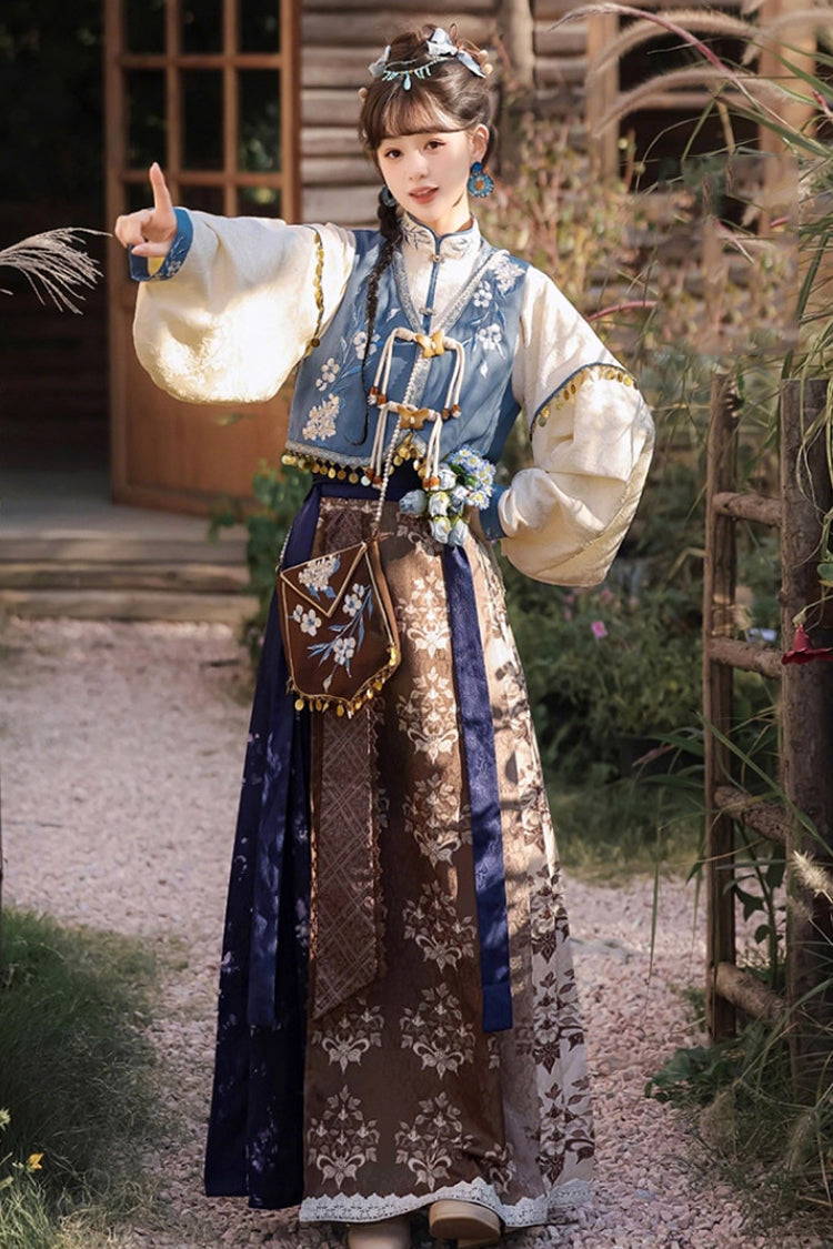 Sweet Lolita Dress - Wind Of The Snowfield, Multi-Color, Stand Collar, Women's Style - additional product view 5