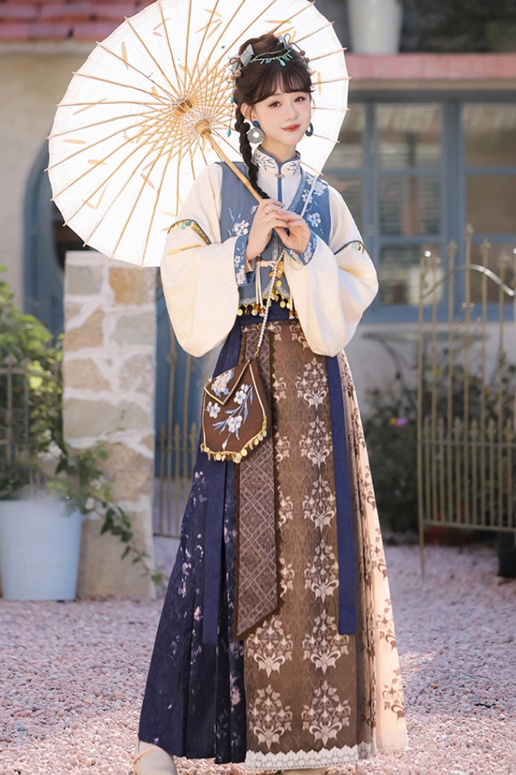 Sweet Lolita Dress - Wind Of The Snowfield, Multi-Color, Stand Collar, Women's Style - main product image