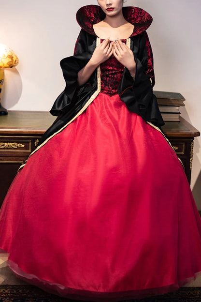 Sweet Lolita Dress - Wine Red Print Medieval Court, Red, Victorian Style, Printed - main product image