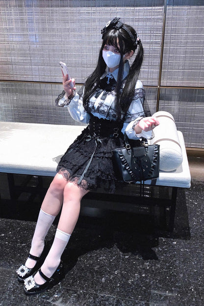 Sweet Lolita Headdress - Mist Veil, 3 Colors, Lace Trim, Long Sleeves - additional product view 4